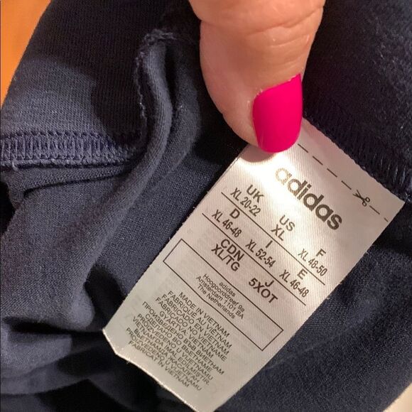 Adidas Blue Leggings Athletic Stretchy Fit - Picture 5 of 6